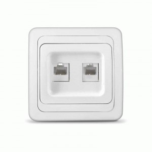 UNIVersal Валери роз. компьют. СУ 2 мест. бел. (керам. осн., RJ45) 1082