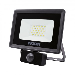 Wolta св/д прожектор 20W(1800lm) 5500K 6K IP65 датч. движ. 143x147x40 метал/пласт серый WFL-20W/06s