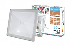 TDM прожектор св/д СДО-04-030Н 30W(2400lm) 6500K 6K, IP65, белый, Народный SQ0336-0272