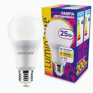 Lumin'arte лампа св/д ЛОН A65 25W E27 (2000lm) 3000К 2К 127x65 LSTD-A65-25W3KE27