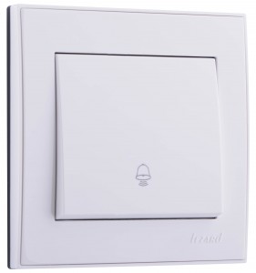 Lezard RAIN Кнопка звонка СУ 1 кл. бел. (корпус PC) 703-0202-103