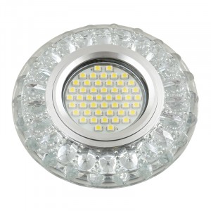 Fametto DLS-L151 GU5.3 св-к встр, Luciole стекло 95(65)x20 прозрачный/зеркал., подсветка LED3W