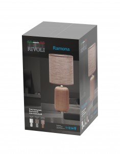 Rivoli св-к настольный 7041-501  Ramona 1xЕ14 40W керамика белая с абажуром 150x150x350 53451