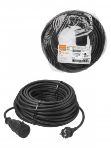 TDM Силовой удлинитель-шнур КГ 1роз. 40м 16А земля IP44 4000Вт Народный SQ1307-0244