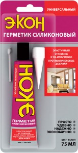 Герметик Экон силикон. 75мл универс. /белый/ к.1535439