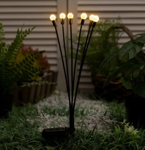 Еврогарант САД св-к на солн.батарее 6LED Светлячки, h=70см, тепл.белый, пластик