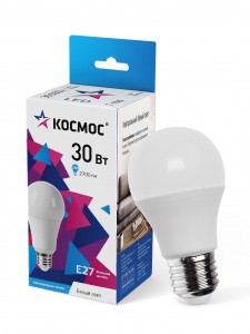 Космос ЛОН A70 E27 30W (2650lm) 4500K 4K матов. 118x70 IC драйвер LkecLED30wA70E2745