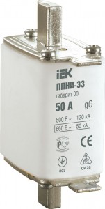 IEK Плавкая вставка предохранителя ППНИ-33, габарит 0,  63А