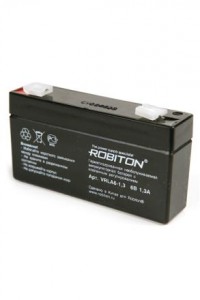 Ак-р 6V 1.3Ah Robiton VRLA6-1,3,  97х24х52мм, 07624