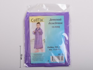 CELLTIX  Дождевик детский (плащ) 83*54см, EVA, 100мкр.,  5 цветов