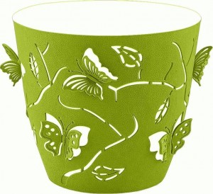 Горшок для цветов Butterflies D=115мм (0,7л) круглый,зеленый PT401110050 Plast Team(аналог 808609)