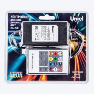 Контроллер для упр. с/д лентами ULS-N22 RGB NEON 220V, ДУ чёрный ULC-N22-RGB NEON BLACK Uniel