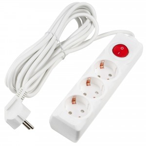 Uniel Ultra сет.удлинитель ПВС 3x0.75 3 роз. 5м 16A белый, земля S-GCU3-5B WHITE UL-00010018