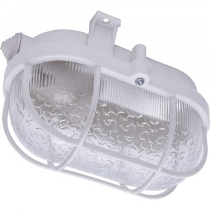 Feron св-к ЖКХ Е27 60W овал решетка IP54 бел. 185x120x115 НБП 01-60-002 41404