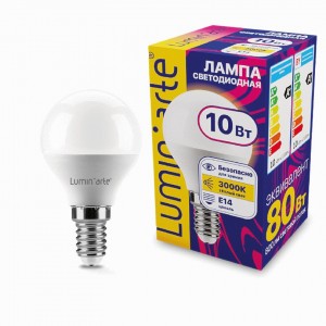 Lumin'arte лампа св/д ЛОН G45 10W E14 (800lm) 3000К 2К 78x45 LSTD-G45-10W3KE14