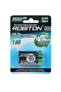Ак-р Robiton 2500NZAA-2 Ni-Zn AA 2500мВтч, 1500мАч , 1,6V BL2(использовать з/у код 766453) 15021