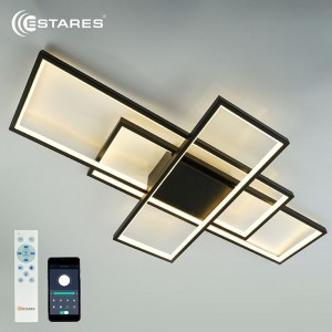 Estares св-к-люстра св/д управл. SVEN 3S 120W(12000lm) 2K-4K-6K 900x500x80 черный/белый пульт ДУ IP2
