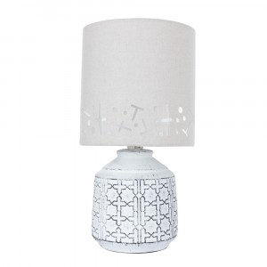 ARTELAMP св-к настольный E14 40W 290x150 бел./ткань BUNDA A4007LT-1WH