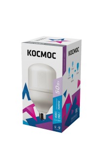 КОСМОС ЛОН A140 высокомощ E27 50W 4700lm 6500K 6K мат 220x138  LksmHWLED50WE2765