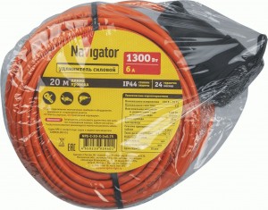 Navigator Удлинитель-шнур NPE-C-20-X-2х0.75 б/з 20м ПВС 93940