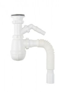 Aquant Сифон для кухни 1 1/2"х 40 отвод д/стир.машины без выпуска,г.т.40х40/50,B1045-30-MR(B1045-30)