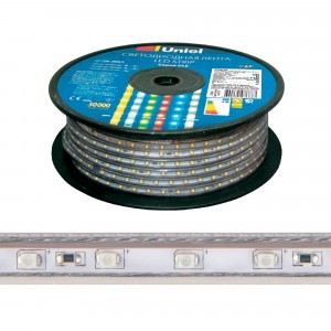 Uniel лента св/д ULS-2835-60LED/m-10mm-IP67-220V-8W/m-50M-DW, холодный (герметич) 50м