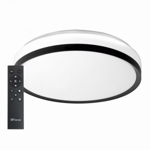 Feron св-к люстра св/д упр 80W(5600lm) 2K-4K-6K 500x500x85 пульт ДУ, черн AL6240 Simple matte 48073