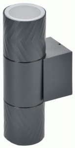 IEK св-к уличный/садов 5108 настенный под лампу 2хGU10 IP65 серый 90x195x60 LT-UBU0-5108-GU10-2-K03