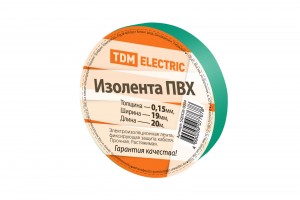 TDM Изолента ПВХ 19/20 зеленая (10!) SQ0526-0004