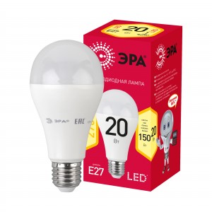ЭРА RED LINE ЛОН A65 E27 20W(1600lm) 2700K 2K LED A65-20W-827-E27 R 7478