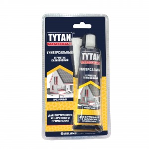 Tytan (Титан) Professional герметик силиконовый универсальный 85мл, прозрачный, BL1, арт.22605