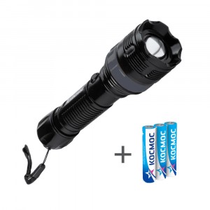 Космос фонарь ручной KOC122B 3xR03(ААА) в компл. 1св/д 2W,90lm,90м,zoom,ABS-пластик, ремешок,IP44