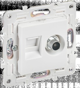 IEK SKANDY мех. роз. СУ 2 мест. TV+RJ45 кат.6E арктический белый SK-A15W SK-AK20-2-K01