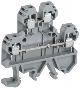 IEK Клемма винтовая КВИ-4-2L двухуровневая 4мм2 серая YZN30-004D-K03