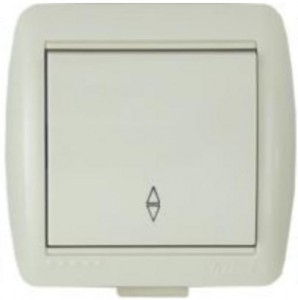 Lezard Ната выкл. ОУ 1 кл. 10А (проходн.) крем. (корпус PC) 710-0300-105