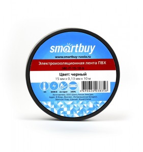 Smartbuy Изолента ПВХ 15/10 0.13х15мм, 10 метров, черная (SBE-IT-15-10-b)