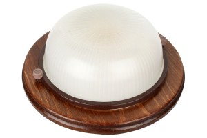 Camelion 1302D дерево/Орех св-к влагозащит. баня 120° IP54 60W E27 круг НБП 03-60-0021 УХЛ4