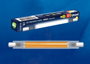 Uniel лампа св/д прожекторн J118 R7s 12W(960lm 360°) 4000K 4K прозр 13x118 LED-J118-12W/4000K/R7s/CL