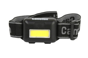 Camelion фонарь налобный LED5355 (3xLR03 не в компл.) 1св/д COB 1W(50lm) до 15м, пластик, 3 реж., BL