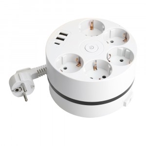 STEKKER Удлинитель 3x1, 5 роз., с/з белый 2.5м 2USB+С 5V 250B 16A Comfort белый 49591