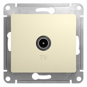 Schneider GLOSSA мех. роз. TV СУ 1 мест. беж. (пласт. осн., проходная, RG6, 4dB) GSL000292