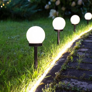LAMPER св-к на солн. батарее 34см  SLR-GL-100 1LED ШАР d=10см (бокс 12шт) 602-204