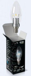 "Gauss Свеча прозрач. E14 3W(280lm) 4100 4K 103x35 алюм. HA103201203 (замена 500394)