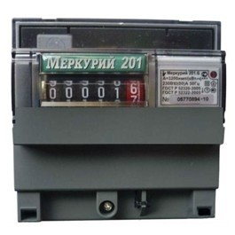 Меркурий 201.6 счетчик эл/эн 1ф 1т 10(80)А, 6-ти разр. ЭМОУ для уст. на рейку (без планки)