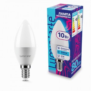 Lumin'arte лампа св/д ЛОН C37 10W E14 (800lm) 6500К 6К 98x37 LSTD-C37-10W6KE14