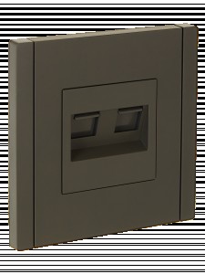 IEK FORTE&PIANO роз. комп. СУ 2 мест. RJ45 кат.6 FP334 серый FP-K20-2-K0