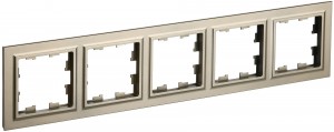 IEK BRITE Рамка 5 мест. РУ-5-БрШ пластик шампань BR-M52-K37