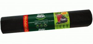Пакеты для мусора XXXL суперпрочные 200л/10шт, 35мкм,черные,MFGB200–10R,С0005411 Master FRESH
