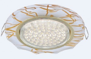 Ecola GX53 H4 5313 св-к Стекло Круг с вогнутыми гранями золото-золото на белом 38x126 FG53RCECH