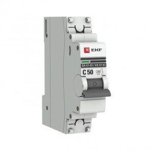 EKF PROxima автоматический выкл. ВА47-63 1P 50А 4,5kA х-ка С mcb4763-1-50C-pro (с опломбировкой)